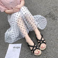 Load image into Gallery viewer, Beach sandals female summer retro casual simple flat open toe hemp rope woven shoes