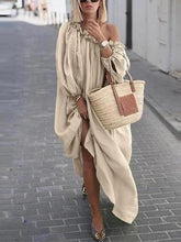 Load image into Gallery viewer, Casual Solid Color Large Size Long Dress