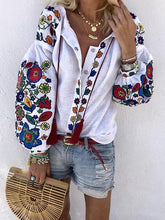 Load image into Gallery viewer, Women's Athleisure Single-Breasted Embroidery Blouse