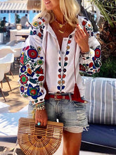 Load image into Gallery viewer, Women's Athleisure Single-Breasted Embroidery Blouse