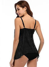 Load image into Gallery viewer, Plus Size Lace Breathable Solid Color Cover Belly Soft Tankini Swimsuits For Women
