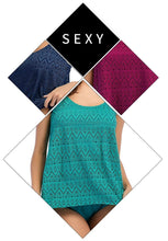 Load image into Gallery viewer, Plus Size Lace Breathable Solid Color Cover Belly Soft Tankini Swimsuits For Women