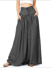 Load image into Gallery viewer, Simple Solid Color Big Hem Wide Leg Bottom Casual Pants