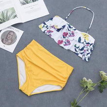Load image into Gallery viewer, High Waist Bathing Suit Plus Size Swimwear Push Up Bikini Set Vintage Beach Wear