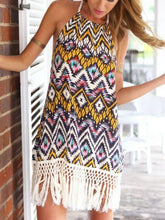 Load image into Gallery viewer, Diamond Print Halter Sexy Halter Dress
