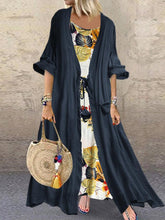 Load image into Gallery viewer, Vintage Bohemian Printed Lace Two-Piece 3/4 Sleeve Dress