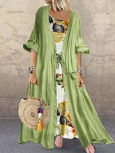 Load image into Gallery viewer, Vintage Bohemian Printed Lace Two-Piece 3/4 Sleeve Dress