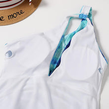 Load image into Gallery viewer, Sexy watermark one-shoulder ladies one-piece swimsuit