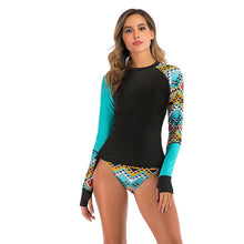 Load image into Gallery viewer, Split color printed split bikini