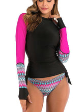 Load image into Gallery viewer, Split color printed split bikini