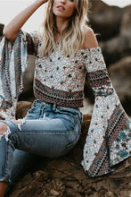 Load image into Gallery viewer, One-Letter Collared Chiffon Sleeve Top