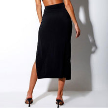 Load image into Gallery viewer, Women's Summer High Waist Slit Drawstring Bag Hip Slim Bottoming Skirt