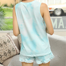 Load image into Gallery viewer, Summer Style Tie Dyed Leopard Print Pajamas Sleeveless Gradient Home Wear Set