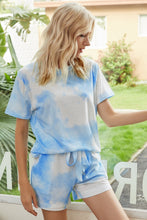 Load image into Gallery viewer, Summer Printed Dyed Pajamas with Short Sleeved Gradient-colored Draw-down Home Clothing Set