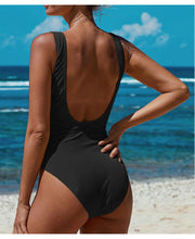 Load image into Gallery viewer, Fashionable Summer One-piece Swimsuit Solid Color Knitted Triangle Swimsuit