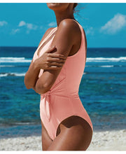 Load image into Gallery viewer, Fashionable Summer One-piece Swimsuit Solid Color Knitted Triangle Swimsuit