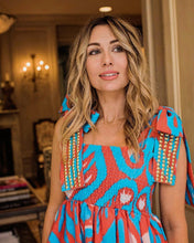 Load image into Gallery viewer, New women's independent station short sleeve round neck printed large swing loose dress