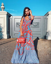 Load image into Gallery viewer, New women's independent station short sleeve round neck printed large swing loose dress