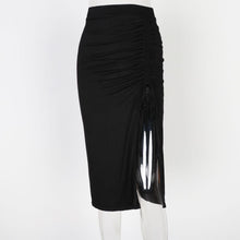 Load image into Gallery viewer, Women's Summer High Waist Slit Drawstring Bag Hip Slim Bottoming Skirt