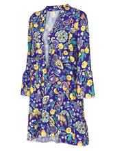Load image into Gallery viewer, Women's Dresses Plus Size Loose Print Long Sleeve V-Collar Button Mini Dress