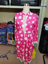 Load image into Gallery viewer, Summer New Style Printed Daisy Ruffled Fringed V-neck Dress