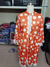 Load image into Gallery viewer, Summer New Style Printed Daisy Ruffled Fringed V-neck Dress