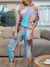 Load image into Gallery viewer, Autumn women's gradient pajamas tie-dyed long-sleeved trousers home service two-piece suit