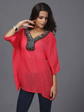 Load image into Gallery viewer, Pretty Bohemia Half Sleeve V Neck Embroidery Blouse Tops