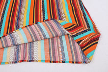 Load image into Gallery viewer, New Shirt Collar Color Strip Button Belt Beach Cover up