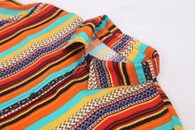 Load image into Gallery viewer, New Shirt Collar Color Strip Button Belt Beach Cover up