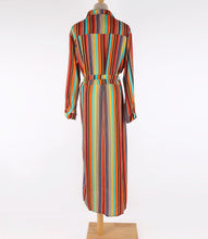 Load image into Gallery viewer, New Shirt Collar Color Strip Button Belt Beach Cover up