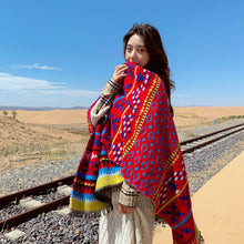 Load image into Gallery viewer, Nepal Tibet ethnic wind cloak, female hooded cloak coat scarf