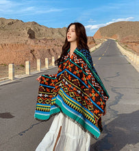 Load image into Gallery viewer, Nepal Tibet ethnic wind cloak, female hooded cloak coat scarf