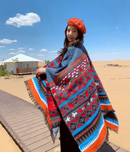 Load image into Gallery viewer, Nepal Tibet ethnic wind cloak, female hooded cloak coat scarf