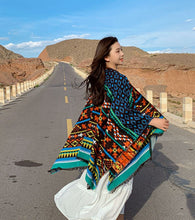 Load image into Gallery viewer, Nepal Tibet ethnic wind cloak, female hooded cloak coat scarf