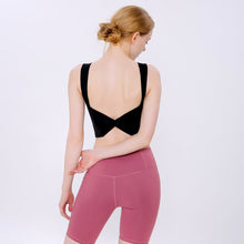Load image into Gallery viewer, Solid Color Yoga Sports Vest Female Beauty Back Wrapped Chest Shock-proof Quick Dry Sling Pula Raised Bulletbar