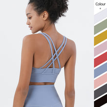 Load image into Gallery viewer, Double-sided Brushed Cross-back Sports Underwear Shockproof Gathering Yoga Bra Fitness Vest