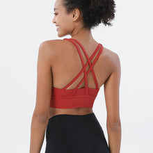 Load image into Gallery viewer, Double-sided Brushed Cross-back Sports Underwear Shockproof Gathering Yoga Bra Fitness Vest