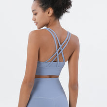 Load image into Gallery viewer, Double-sided Brushed Cross-back Sports Underwear Shockproof Gathering Yoga Bra Fitness Vest