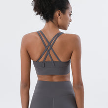 Load image into Gallery viewer, Double-sided Brushed Cross-back Sports Underwear Shockproof Gathering Yoga Bra Fitness Vest