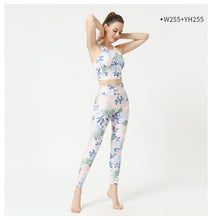 Load image into Gallery viewer, 2 Pcs Suit Yoga Suit Women's Print Yoga Tights Back Sports Bra Fitness Suit