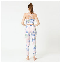 Load image into Gallery viewer, 2 Pcs Suit Yoga Suit Women's Print Yoga Tights Back Sports Bra Fitness Suit