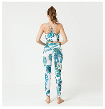 Load image into Gallery viewer, 2 Pcs Suit Yoga Suit Women's Print Yoga Tights Back Sports Bra Fitness Suit