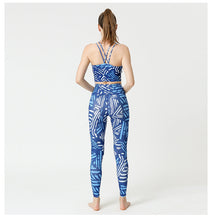 Load image into Gallery viewer, 2 Pcs Suit Yoga Suit Women's Print Yoga Tights Back Sports Bra Fitness Suit