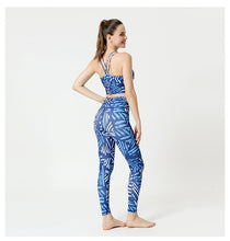 Load image into Gallery viewer, 2 Pcs Suit Yoga Suit Women's Print Yoga Tights Back Sports Bra Fitness Suit