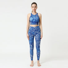 Load image into Gallery viewer, 2 Pcs Suit Yoga Suit Women's Print Yoga Tights Back Sports Bra Fitness Suit