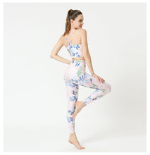 Load image into Gallery viewer, 2 Pcs Suit Yoga Suit Women's Print Yoga Tights Back Sports Bra Fitness Suit