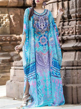Load image into Gallery viewer, Casual Loose Boho Round-neck Beach Maxi Dress Cover-ups