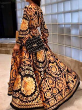 Load image into Gallery viewer, Early Autumn Long Sleeve V-Neck Print Maxi Dress