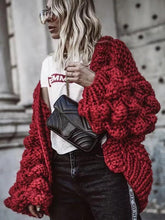 Load image into Gallery viewer, Knit Hollow Long Sleeve Cardigan Outwear Sweater